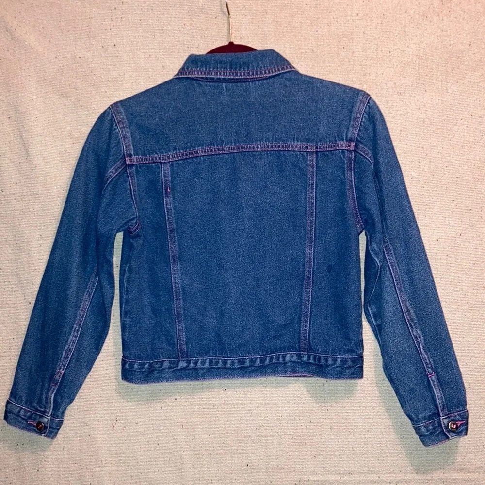 Vintage Girl’s Y2K Barbie denim jean jacket Embroidered Rhinestones 10-12 New